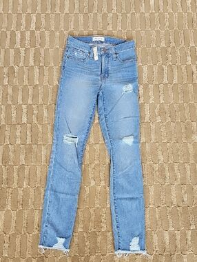 Madewell Light Blue Ripped Skinny Jeans